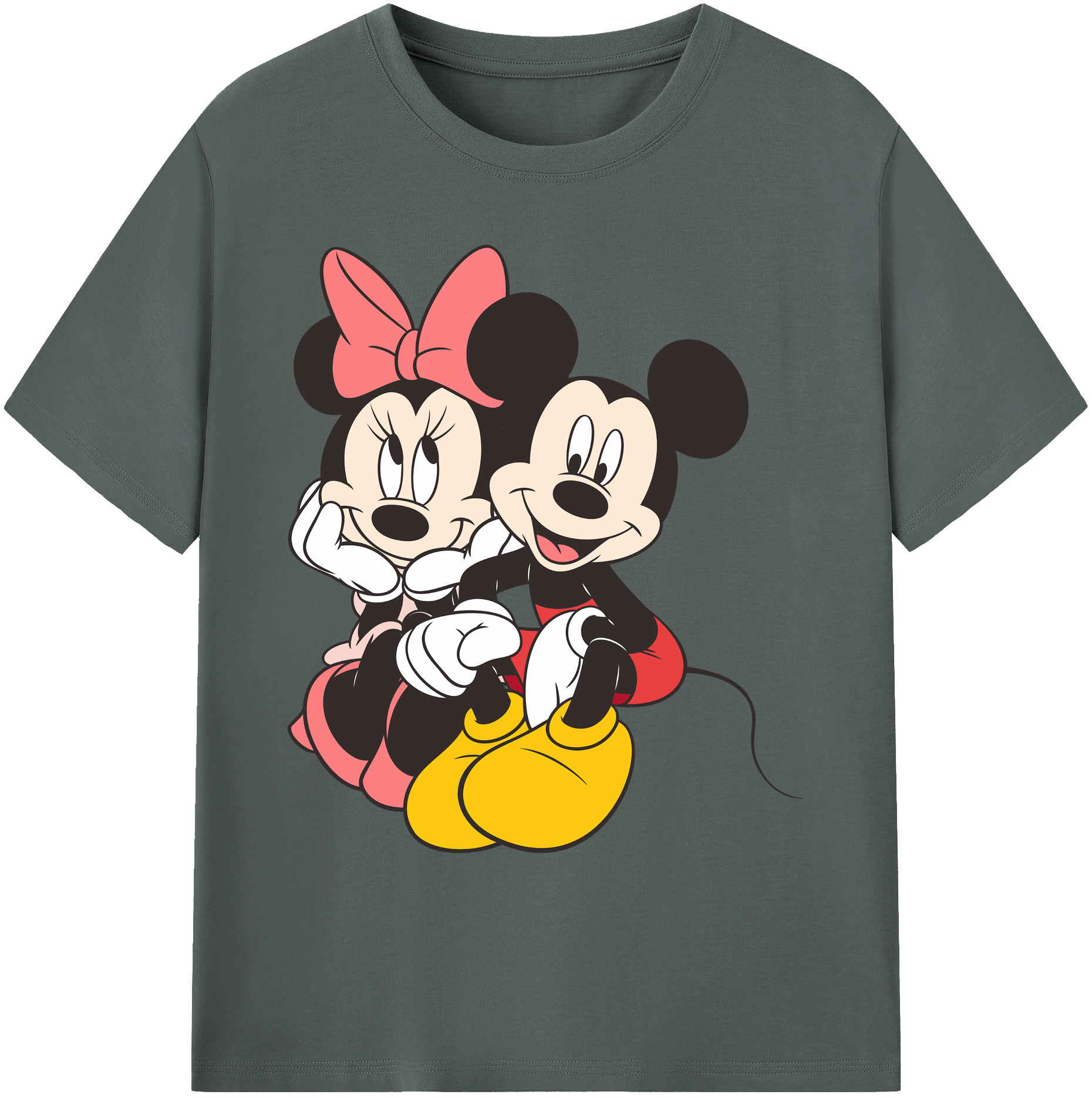 ミッキーマウス Mickey Mouse 綿100％ メンズ半袖Tシャツ｜肌触りやわらか＆通気性